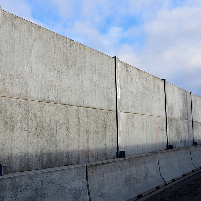 soundproof wall made of concrete porous ribbed material