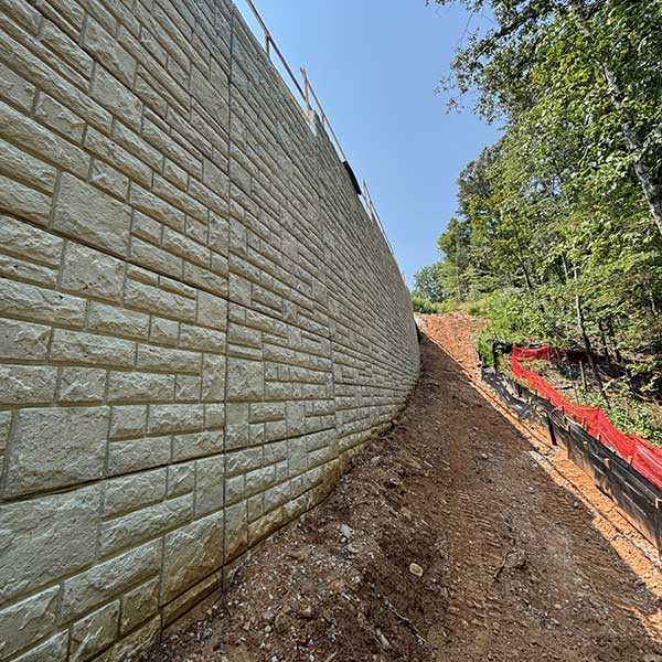 A hillside under construction